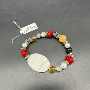 Park Lane Rouge Stretch Beaded Bracelet Statement Red White Black Yellow